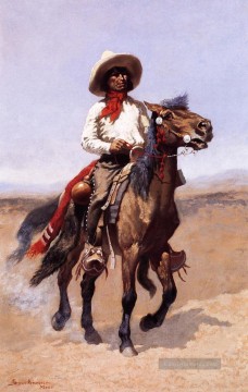 Ein Regiment Scout Frederic Remington Cowboy Ölgemälde